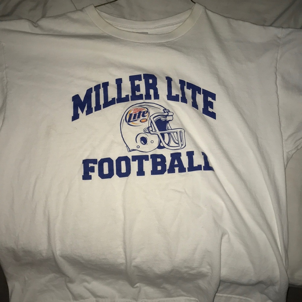 miller lite football tee